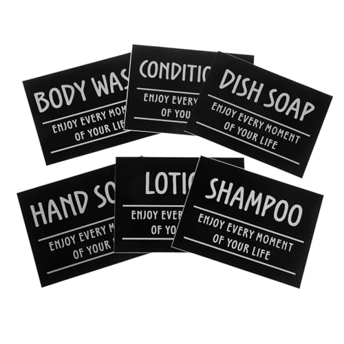 LOPUNER 1 Satz Badezimmer Aufkleber Set Wasserdichte Etiketten für Shampoo Flaschen Toilettenartikel und Kosmetikdosen zur Organisation und Klassifizierung von Badprodukten von LOPUNER