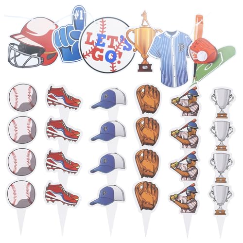 LOPUNER 1 Satz Baseball Geburtstagsparty Deko Set Teiliges Set mit Bannern und Cupcake Toppern für Rugby Themenfeiern für Drinnen und Draußen LOPUNER 1 Satz Baseball Geburtstagsparty Deko Set Teiliges Set mit Bannern und Cupcake Toppern für Rugby Themenfeiern für Drinnen und Draußen von LOPUNER