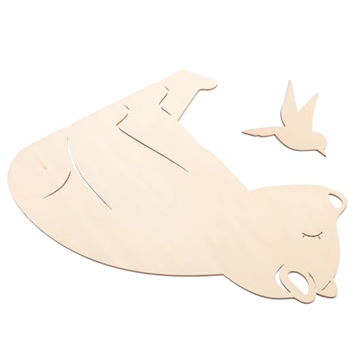 LOPUNER 1 Satz Holz Wanddeko mit Bärenmotiv Kinderzimmer Wandsticker Stabilem Holz Langlebige Wandkunst für Wohnzimmer und Schlafzimmer Tiermotive für Kreative Fotodekoration von LOPUNER