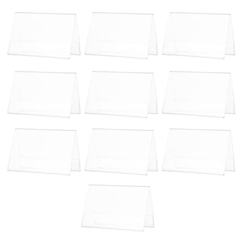 LOPUNER 10 Stück Acryl Namensschild Halter V Förmiger Tischaufsteller aus Hochwertigem Acryl Doppelseitige Anzeige für Konferenzen und Veranstaltungen Einfach zu Bedienen für Gästelisten von LOPUNER
