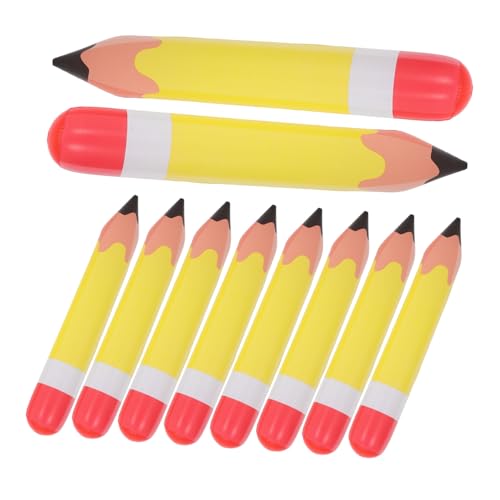 LOPUNER 10 Stück Teiliges Aufblasbares Bleistift PVC Party Deko Lustige Geburtstags Deko und Party Gastgeschenk Robustes Material für Klassenzimmer und Garten von LOPUNER