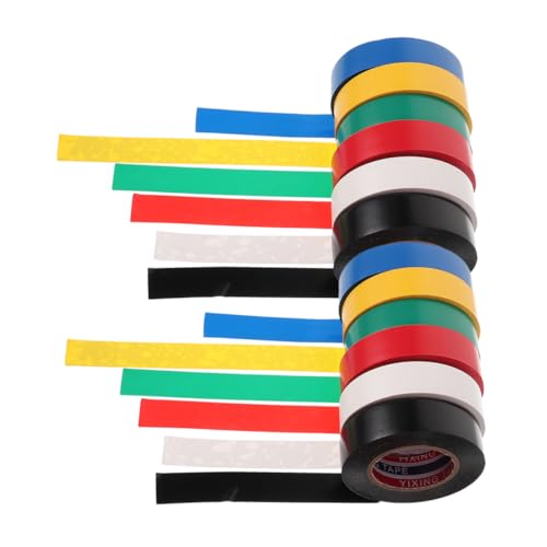LOPUNER 12 Rollen Isolierband Selbstklebend Farbig Widerstandsfähig Gelb Multipack Draht Blaues Klebeband Gaffer Tape Dünn Und Abdeckend Isolierend Schutz Für Den von LOPUNER