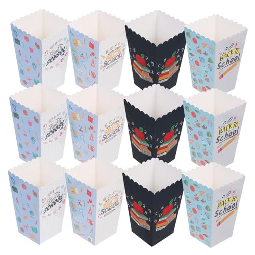 LOPUNER 12 Stück Teiliges Popcorn Box aus Papier mit Kindgerechtem Design Großzügigem Fassungsvermögen Offenem Deckel Vielseitig für Schulparty Süßigkeiten Snacks und Dekoration im von LOPUNER