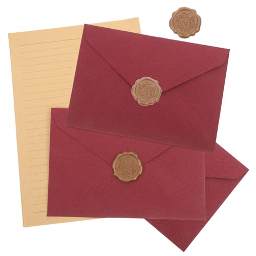 LOPUNER 2 Sätze Teiliges Set Einladung Umschläge mit Papier Briefumschläge für Hochzeiten Geburtstagskarten und Besondere Anlässe Geschenkverpackung für Schreibwaren von LOPUNER