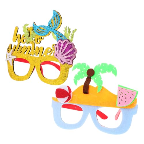 LOPUNER 2 Stück Kinderfoto -Requisiten lustige Brille Sonnenbrille Geburtstagsfeierbrille weingläser plastik deko schnapsgläser Party Gefälligkeiten Leichte Partygläser PE von LOPUNER