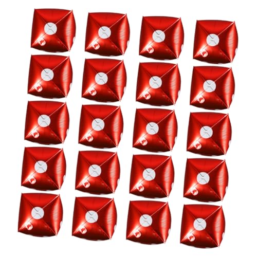 LOPUNER 20 Stück Teiliges Würfelballon Sechseitige Folienwürfel in Rot Wiederverwendbare Partydekoration für Geburtstag Festival und Gaming Glänzende Aluminiumfolie für Kreative von LOPUNER