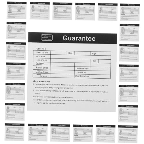 LOPUNER 200 Stück Englische Garantiekarte für Haushaltsgeräte Wartungskarten für Reparaturen und After Service für Langfristige Absicherung und Verständliche Informationen von LOPUNER