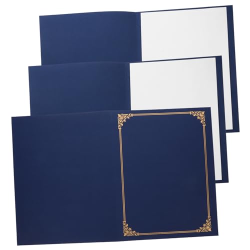 LOPUNER 3 Sätze Zertifikatshüllenordner Beschützer Zertifikate gebunden Unterlagen Dokumente Inhaber Dokumentenhalter aus Papier Hartes Deckungszertifikat Leistungsverzeichnis Marine von LOPUNER