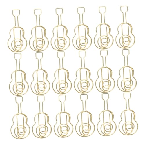 LOPUNER 30 Stück Gitarre Form Papierklammern Metall Büroklammern für Notizen Dokumente und Lesezeichen für Schule und Büro Langlebig und Stylisch Perfektes für Musikliebhaber von LOPUNER