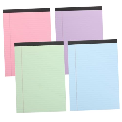 LOPUNER 4 Stück Schreibblock Liniertes Notizbuch für Büro und Schule Praktische Notizzettel Pastellfarben Blau Grün von LOPUNER