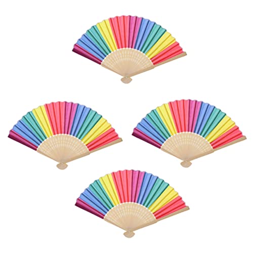 LOPUNER 4 Stück Teiliges Tragbare Regenbogen Klappfächer aus Handfächer für Tänze Fotorequisiten und Kreative Dekoration für Damen LOPUNER 4 Stück Teiliges Tragbare Regenbogen Klappfächer aus Handfächer für Tänze Fotorequisiten und Kreative Dekoration für Damen von LOPUNER
