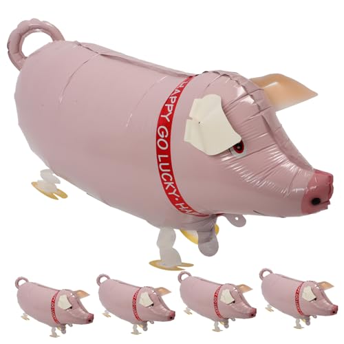 LOPUNER 5 Stück Aufblasbarer Ballon Spielzeugschwein Große Aufblasbare Partyballons Für Süße Leichte Aufblasbare Ballons Spielzeugballon Tierdekor Rosa Aluminiumfolie von LOPUNER