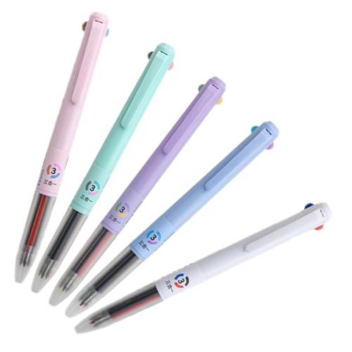 LOPUNER 5Stücke Kawaii Kugelschreiber Mehrfarbige Schreibstifte für Schüler und Teenager Tragbare und Süße Stifte für Schule und Büro von LOPUNER