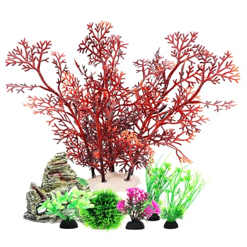 LOPUNER 7 Stück Aquarium Dekoration Teiliges Kunstpflanzen und Arrangement aus Langlebigem für Realistische Unterwasserlandschaften im Fischbecken für Aquarienliebhaber LOPUNER 7 Stück Aquarium Dekoration Teiliges Kunstpflanzen und Arrangement aus Langlebigem für Realistische Unterwasserlandschaften im Fischbecken für Aquarienliebhaber von LOPUNER
