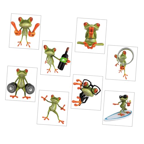LOPUNER 8 Stück Teiliges Frosch Aufkleber Dekorative Fenster Sticker Selbstklebend Lustige Tieraufkleber für Auto Laptop Kühlschrank Einfach zu Kleben und Rückstandsfrei Entfernbar von LOPUNER
