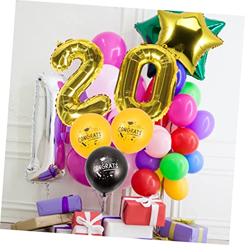 LOPUNER Dekoratives Abschluss Luftballons Schwarz Gold Senior Year Balloon Party Dekoration Graduation Classroom Decor Leichte Aluminiumfolie Ballons mit Stern und Herzmotiven für Feier LOPUNER Dekoratives Abschluss Luftballons Schwarz Gold Senior Year Balloon Party Dekoration Graduation Classroom Decor Leichte Aluminiumfolie Ballons mit Stern und Herzmotiven für Feier von LOPUNER