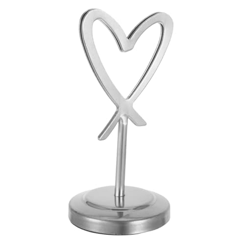LOPUNER Herzförmiger Tischschild Halter Memo Clip Stand für Hochzeiten Partys Büro und Restaurant Vielseitiger Foto und Kartenhalter aus Langlebigem von LOPUNER