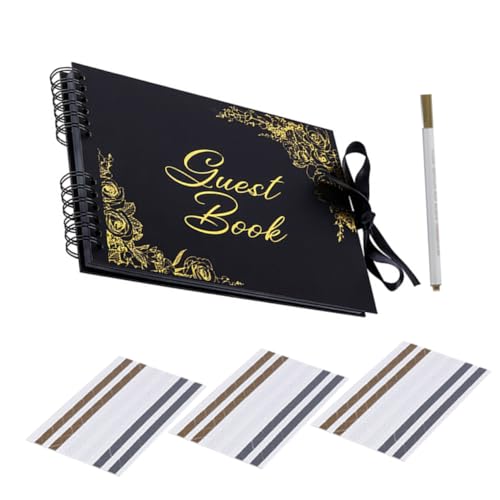 LOPUNER Hochzeitsgästebuch Schwarz Retro Design Diy Goldprägung für Hochzeiten Verlobungen Besondere Anlässe Vielseitig als oder Einladung LOPUNER Hochzeitsgästebuch Schwarz Retro Design Diy Goldprägung für Hochzeiten Verlobungen Besondere Anlässe Vielseitig als oder Einladung von LOPUNER