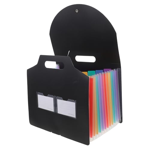 LOPUNER tragbarer Ordner Datei-Organizer ba Tasche Dateiordner Veranstalter Organisation Dateispeicher Ordner-Organizer Multi -Abschnittsordner Plastikordner Dateiorganisator pp Schwarz von LOPUNER