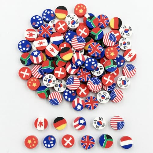 Handgefertigte Modelliermassen-Perlen mit Flagge, 100 Stück, Polymer-Ton-Abstandshalter für Damen, Schmuckherstellung, DIY, Charms, Armband, Halskette, Haarspange, Zubehör, handgemachtes Handwerk Handgefertigte Modelliermassen-Perlen mit Flagge, 100 Stück, Polymer-Ton-Abstandshalter für Damen, Schmuckherstellung, DIY, Charms, Armband, Halskette, Haarspange, Zubehör, handgemachtes Handwerk von LOPURO