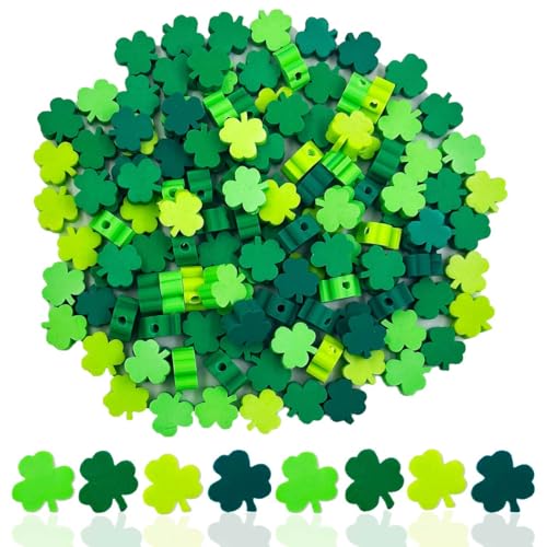 St. Patrick's Day Kleeblätter, handgefertigte Polymer-Ton-Perlen, Glücksklee-Drucke, Polymer-Ton, Abstandshalter für Damen, Schmuckherstellung, DIY, Charms, Armband, Halskette, Haarspange, Zubehör, St. Patrick's Day Kleeblätter, handgefertigte Polymer-Ton-Perlen, Glücksklee-Drucke, Polymer-Ton, Abstandshalter für Damen, Schmuckherstellung, DIY, Charms, Armband, Halskette, Haarspange, Zubehör, von LOPURO