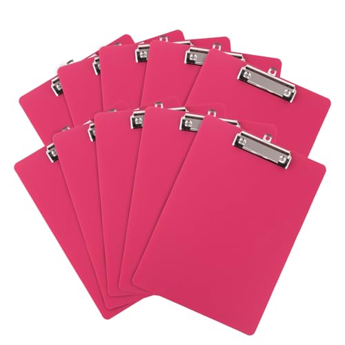 LOPYXBR 10 Stück Klemmbrett A4, Kunststoff Klemmbretter A4 mit Metalklemme und Aufhängeose, 315x225mm Rose Clipboard A4 für Schule,Zuhause, Büro LOPYXBR 10 Stück Klemmbrett A4, Kunststoff Klemmbretter A4 mit Metalklemme und Aufhängeose, 315x225mm Rose Clipboard A4 für Schule,Zuhause, Büro von LOPYXBR
