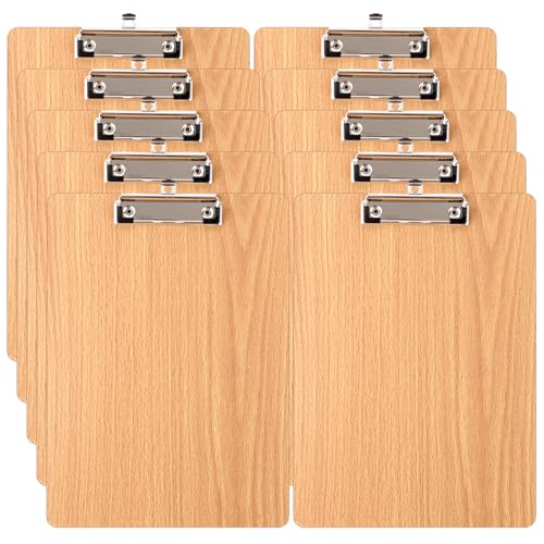 LOPYXBR 10 Stück Klemmbrett A4 Holz, 318x225x4mm Klemmbretter A4 Holz mit Metalklemme und Aufhängeose, A4 Clipboard für Büro, Restaurant, Schule LOPYXBR 10 Stück Klemmbrett A4 Holz, 318x225x4mm Klemmbretter A4 Holz mit Metalklemme und Aufhängeose, A4 Clipboard für Büro, Restaurant, Schule von LOPYXBR