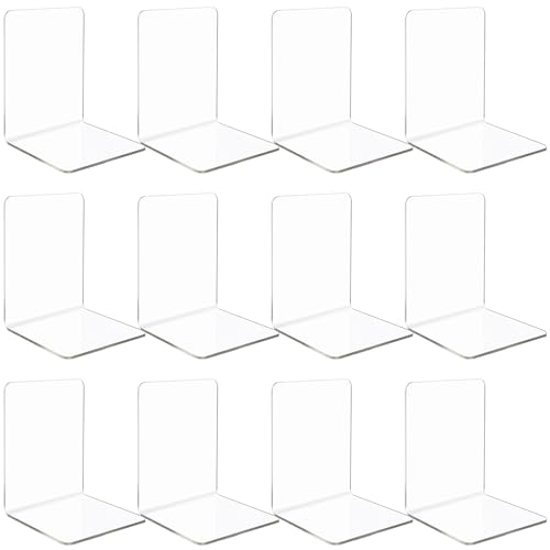 LOPYXBR 12 Stück Klarer Buchstützen, 13X10X10cm Transparente Buchstützen, Buchstütze aus Acryl, Buchstützen aus Acryl für Schulen, Schlafzimmer, Bibliotheken, Büros und Schreibtischablagen LOPYXBR 12 Stück Klarer Buchstützen, 13X10X10cm Transparente Buchstützen, Buchstütze aus Acryl, Buchstützen aus Acryl für Schulen, Schlafzimmer, Bibliotheken, Büros und Schreibtischablagen von LOPYXBR
