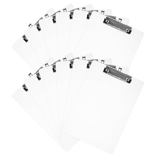 LOPYXBR 12 Stück Klemmbrett A4, Kunststoff Klemmbretter A4 mit Metalklemme und Aufhängeose, 312x223mm Weiß Clipboard A4 für Schule, Zuhause, Büro LOPYXBR 12 Stück Klemmbrett A4, Kunststoff Klemmbretter A4 mit Metalklemme und Aufhängeose, 312x223mm Weiß Clipboard A4 für Schule, Zuhause, Büro von LOPYXBR