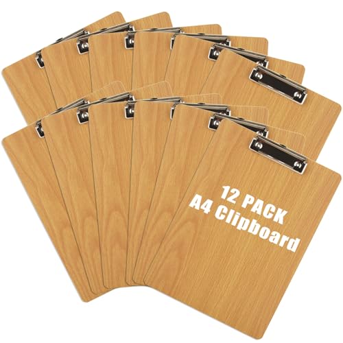 LOPYXBR 12 Stück Klemmbrett A4, Schreibbrett Klemmbretter a4 Holz Schreibplatte mit Metallclip und verdecktem Aufhängeloch, Clipboard A4 Holz Zwischenablage für Büro, Schule LOPYXBR 12 Stück Klemmbrett A4, Schreibbrett Klemmbretter a4 Holz Schreibplatte mit Metallclip und verdecktem Aufhängeloch, Clipboard A4 Holz Zwischenablage für Büro, Schule von LOPYXBR