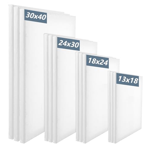 LOPYXBR 12 Stück Leinwand Set, 30x40cm, 24x30cm, 18x24cm, 13x18cm Leinwände zum Bemalen, Baumwolle Leinwände, Leinwand Rahmen Keilrahmen für Acryl, Aquarell, Ölgemälde LOPYXBR 12 Stück Leinwand Set, 30x40cm, 24x30cm, 18x24cm, 13x18cm Leinwände zum Bemalen, Baumwolle Leinwände, Leinwand Rahmen Keilrahmen für Acryl, Aquarell, Ölgemälde von LOPYXBR