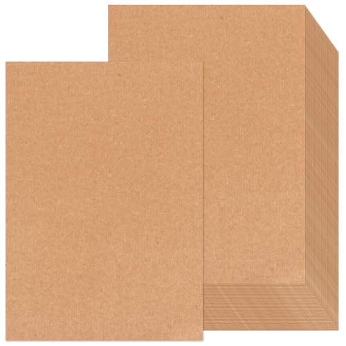 LOPYXBR 150 Blatt Kraftpapier A4, 250g Kraftpapier Karten, 210 x 297 mm Tonpapier Braun für Einladungen, Speisekarten, Bastelarbeiten, DIY Karten von LOPYXBR