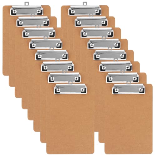 LOPYXBR 16 Stück Klemmbrett Holz A5, Klemmbretter A5 mit Metalklemme und Aufhängeose, 215x145mm Clipboard A5 für Schule,Zuhause, Büro LOPYXBR 16 Stück Klemmbrett Holz A5, Klemmbretter A5 mit Metalklemme und Aufhängeose, 215x145mm Clipboard A5 für Schule,Zuhause, Büro von LOPYXBR