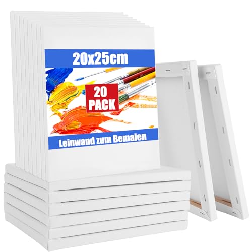 LOPYXBR 20 Stück Leinwand zum Bemalen 20x25 cm Leinwand aus 100% Baumwolle Leinwände für Acrylfarben Aquarell Ölfarbe Skizzieren uvm LOPYXBR 20 Stück Leinwand zum Bemalen 20x25 cm Leinwand aus 100% Baumwolle Leinwände für Acrylfarben Aquarell Ölfarbe Skizzieren uvm von LOPYXBR