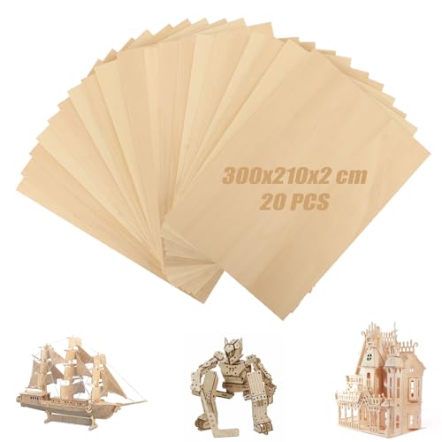 LOPYXBR 20 Stück Sperrholzplatte 2mm, 30x21cm Lindenholz Bastelholz Platten, A4 Sperrholzplatte Holzplatten zum Basteln für zum Basteln, DIY, Modell, Malen, Gravieren, Lasergravur LOPYXBR 20 Stück Sperrholzplatte 2mm, 30x21cm Lindenholz Bastelholz Platten, A4 Sperrholzplatte Holzplatten zum Basteln für zum Basteln, DIY, Modell, Malen, Gravieren, Lasergravur von LOPYXBR