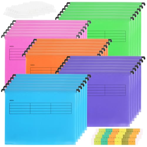 LOPYXBR 30 Stück Hängeregister A4 5 Farben Hängemappen A4 Hängeregister Mappen Kunststoff Hängehefter mit Reitern und Karteneinsätzen für Schule, Zuhause, Arbeit, Buero Organisation LOPYXBR 30 Stück Hängeregister A4 5 Farben Hängemappen A4 Hängeregister Mappen Kunststoff Hängehefter mit Reitern und Karteneinsätzen für Schule, Zuhause, Arbeit, Buero Organisation von LOPYXBR
