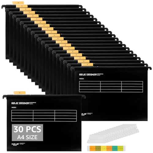 LOPYXBR 30 Stück Hängeregister Mappen, Hängemappen A4 mit Tabs und Karteneinsätzen, Schwarz Hängeregister, Aktenschrank Hängemappen für Zuhause, Schule, Büro LOPYXBR 30 Stück Hängeregister Mappen, Hängemappen A4 mit Tabs und Karteneinsätzen, Schwarz Hängeregister, Aktenschrank Hängemappen für Zuhause, Schule, Büro von LOPYXBR