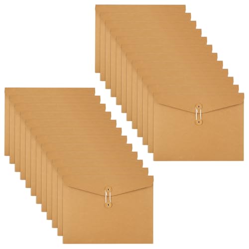 LOPYXBR Horizontale Kraftpapier-Umschlag, Aktenordner, A4, Fadenverschluss, Papiertaschen-Ordner, Kraft-Projekttasche mit Schnur, A4, geheime Ordner für Büro, Brief, Akte, 25 Stück LOPYXBR Horizontale Kraftpapier-Umschlag, Aktenordner, A4, Fadenverschluss, Papiertaschen-Ordner, Kraft-Projekttasche mit Schnur, A4, geheime Ordner für Büro, Brief, Akte, 25 Stück von LOPYXBR