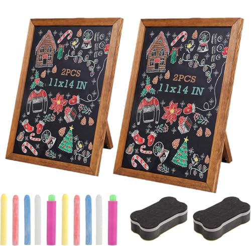 LOPYXBR Kleine Kreidetafel-Schilder mit Ständer, schwarz, magnetische Kreidetafel, Tischplatte, nicht-poröse Oberfläche, mit rustikalem Kiefernholzrahmen, Kreidetafel, Staffelei für Küche, Hochzeit, 2 LOPYXBR Kleine Kreidetafel-Schilder mit Ständer, schwarz, magnetische Kreidetafel, Tischplatte, nicht-poröse Oberfläche, mit rustikalem Kiefernholzrahmen, Kreidetafel, Staffelei für Küche, Hochzeit, 2 von LOPYXBR