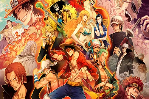 LORDOS 5D Diamond Painting Kits for Adults,One Piece Anime Poster DIY Large Full Round Drill Embroidery Pictures Arts Paint by Number Kits Diamond Painting Kits for Home Wall Decor 50x70cm von LORDOS