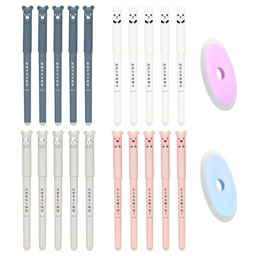 20 Stück Cartoon Radierbarer Kugelschreiber Schwarz, 0,35mm Tintenroller Radierbar mit 2 Radiergummis,Erasable Pen Set Löschbarer Gelstift Panda Gelschreiber Radierbar für Erwachsene Kinder Studenten 20 Stück Cartoon Radierbarer Kugelschreiber Schwarz, 0,35mm Tintenroller Radierbar mit 2 Radiergummis,Erasable Pen Set Löschbarer Gelstift Panda Gelschreiber Radierbar für Erwachsene Kinder Studenten von LOREC