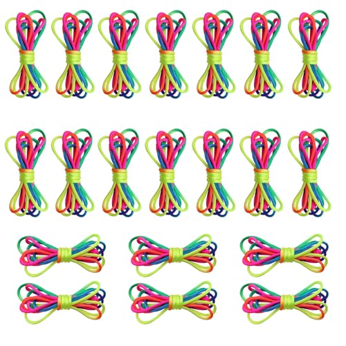 LOREC 20 Stück Fingertwist,160CM Fadenspiel Fingerspiel Rainbow Rope Finger Twist Fadenspiel Fadenspiele für Kinder Fingertwist Ideal Als Kleines Geschenk für Kinder Teenager Erwachsene Jungen Mädchen von LOREC