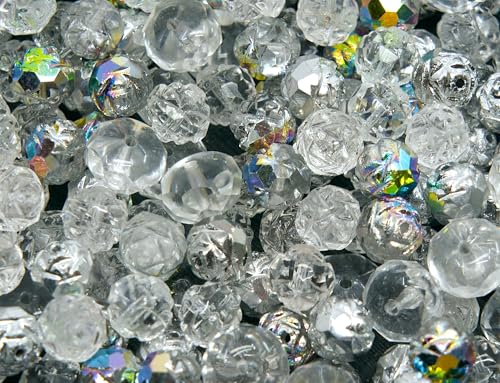 10g Facettierte Feuerpolierte Perlen Mix (Kathedrale, Rondelle, Lanthern), Mix Crystal Vitrail, Glas, Tschechische Republik von LOSKOSSLTDD1