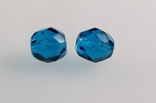 150 Stück feuerpolierte facettierte Perlen, rund, 8 mm, transparent aqua (60150), Bohemia Kristallglas, Tschechien 15119001 von LOSKOSSLTDD1