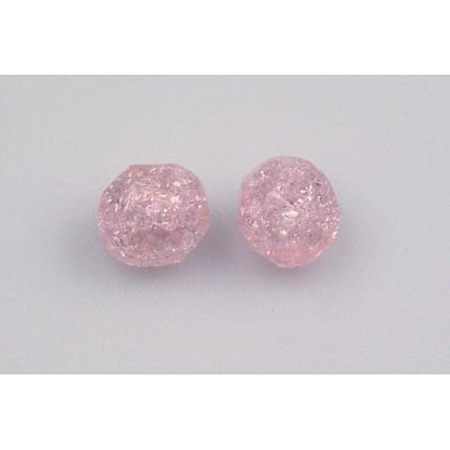 150 Stück feuerpolierte facettierte Perlen, rund, 8 mm, transparent rosa rissig (70200-85500), Bohemia Kristallglas, Tschechien 15119001 von LOSKOSSLTDD1