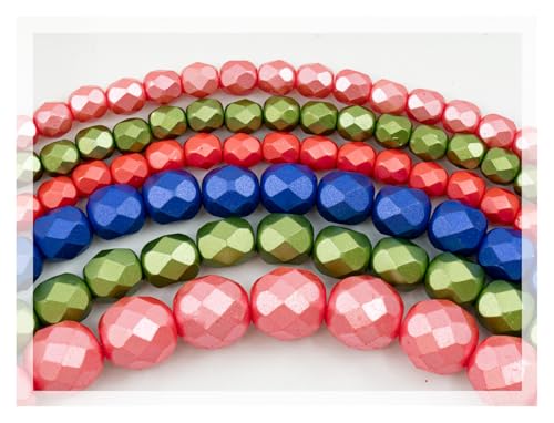 170 Stück tschechische facettierte runde Glasperlen, 6 Stränge, feuerpolierte Perlen, 15 cm, Rosa, Set für Schmuckherstellung 170 Stück tschechische facettierte runde Glasperlen, 6 Stränge, feuerpolierte Perlen, 15 cm, Rosa, Set für Schmuckherstellung von LOSKOSSLTDD1