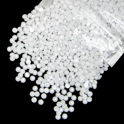 2700 Stück 4 mm weiße Harz-Strasssteine zum Basteln, reinweiße Strasssteine mit flacher Rückseite, SS16, nicht-Hotfix-Diamanten, Edelsteine, Charms für Nägel, Gesicht, Augen, Make-up, Körper, Becher, von LOSKOSSLTDD1