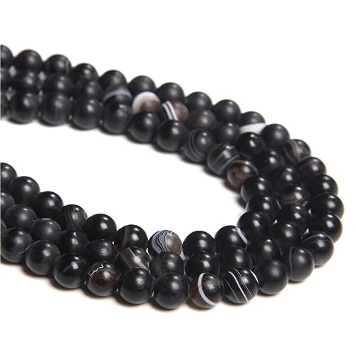 38 Stück 10 mm natürlicher, mattschwarzer gestreifter Achat, rund, glatt, lose Abstandshalter, Lochgröße 1 mm, Edelstein, Energieheilung, DIY-Perlen für Armbänder, Halsketten, Schmuckherstellung 38 Stück 10 mm natürlicher, mattschwarzer gestreifter Achat, rund, glatt, lose Abstandshalter, Lochgröße 1 mm, Edelstein, Energieheilung, DIY-Perlen für Armbänder, Halsketten, Schmuckherstellung von LOSKOSSLTDD1