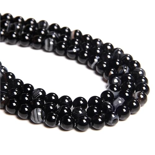 38 Stück 10 mm natürlicher schwarz gestreifter Achat rund glatt lose Abstandshalter Perlen Lochgröße 1 mm Edelstein Energieheilung DIY Perlen für Armband Halskette Schmuckherstellung 38 Stück 10 mm natürlicher schwarz gestreifter Achat rund glatt lose Abstandshalter Perlen Lochgröße 1 mm Edelstein Energieheilung DIY Perlen für Armband Halskette Schmuckherstellung von LOSKOSSLTDD1