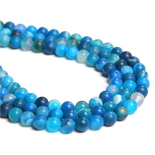 45 Stück 8 mm natürlicher, matt blau gestreifter Achat, rund, glatt, lose Abstandshalter, Lochgröße 1 mm, Edelstein, Energieheilung, DIY-Perlen für Armbänder, Halsketten, Schmuckherstellung 45 Stück 8 mm natürlicher, matt blau gestreifter Achat, rund, glatt, lose Abstandshalter, Lochgröße 1 mm, Edelstein, Energieheilung, DIY-Perlen für Armbänder, Halsketten, Schmuckherstellung von LOSKOSSLTDD1
